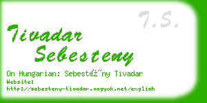 tivadar sebesteny business card